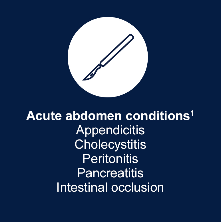 Acute hepatic porphyria can show similar symptoms to acute abdomen conditions such as appendicitis, cholecystitis, peritonitis, pancreatitis, and intestinal occlusion